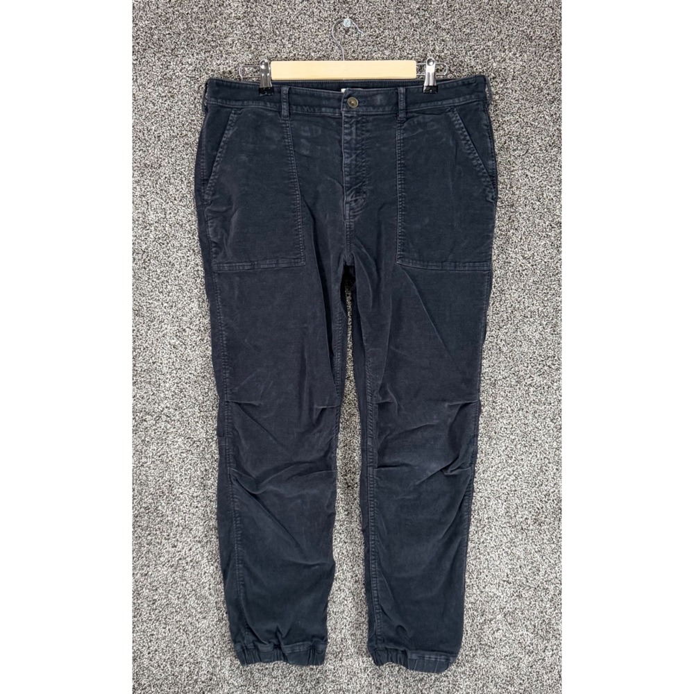 Faherty Utility Joggers Womens L x 27" Black Velvety Organic Cotton Stretch